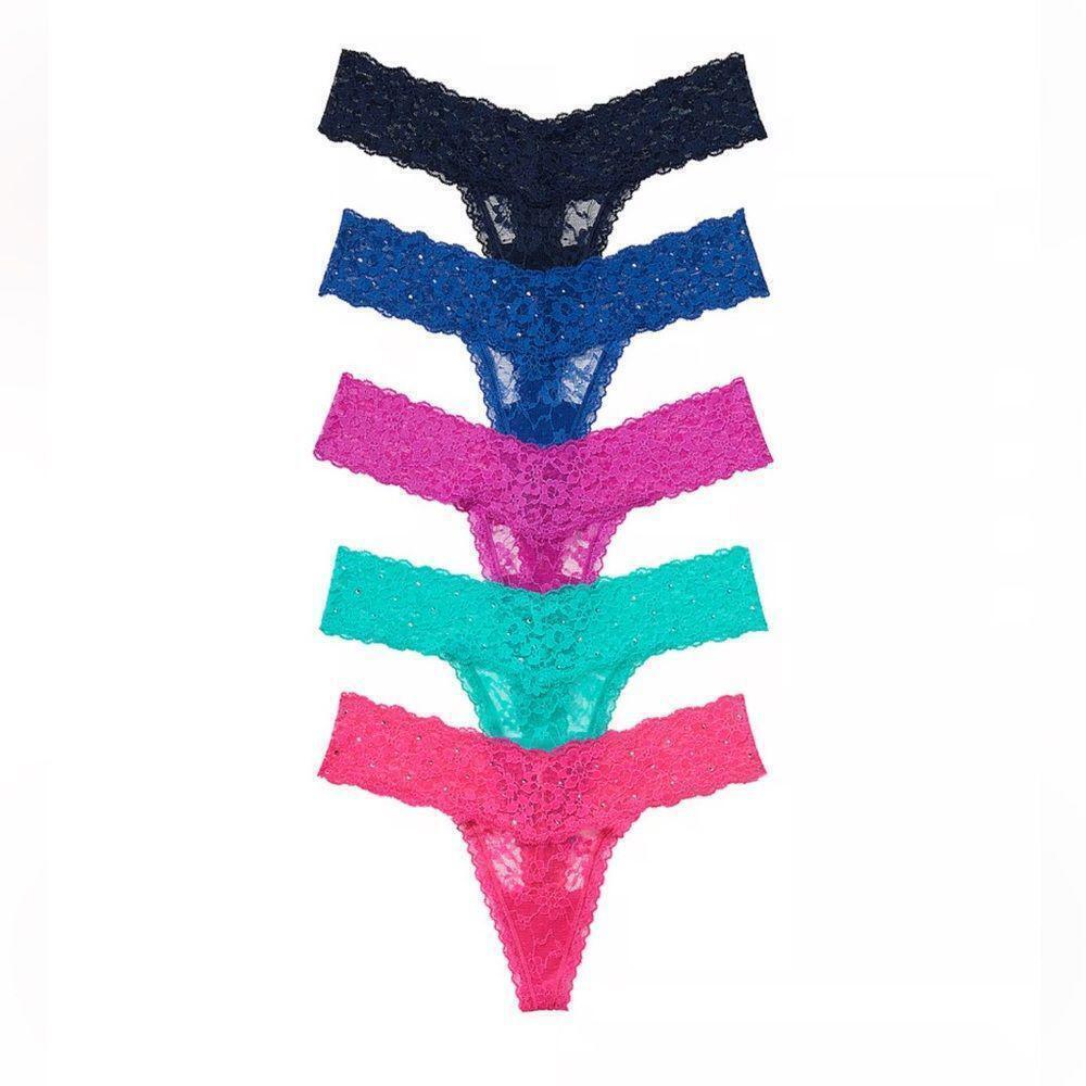 VICTORIA'S SECRET 5-Pack Lace Thong Panties Large